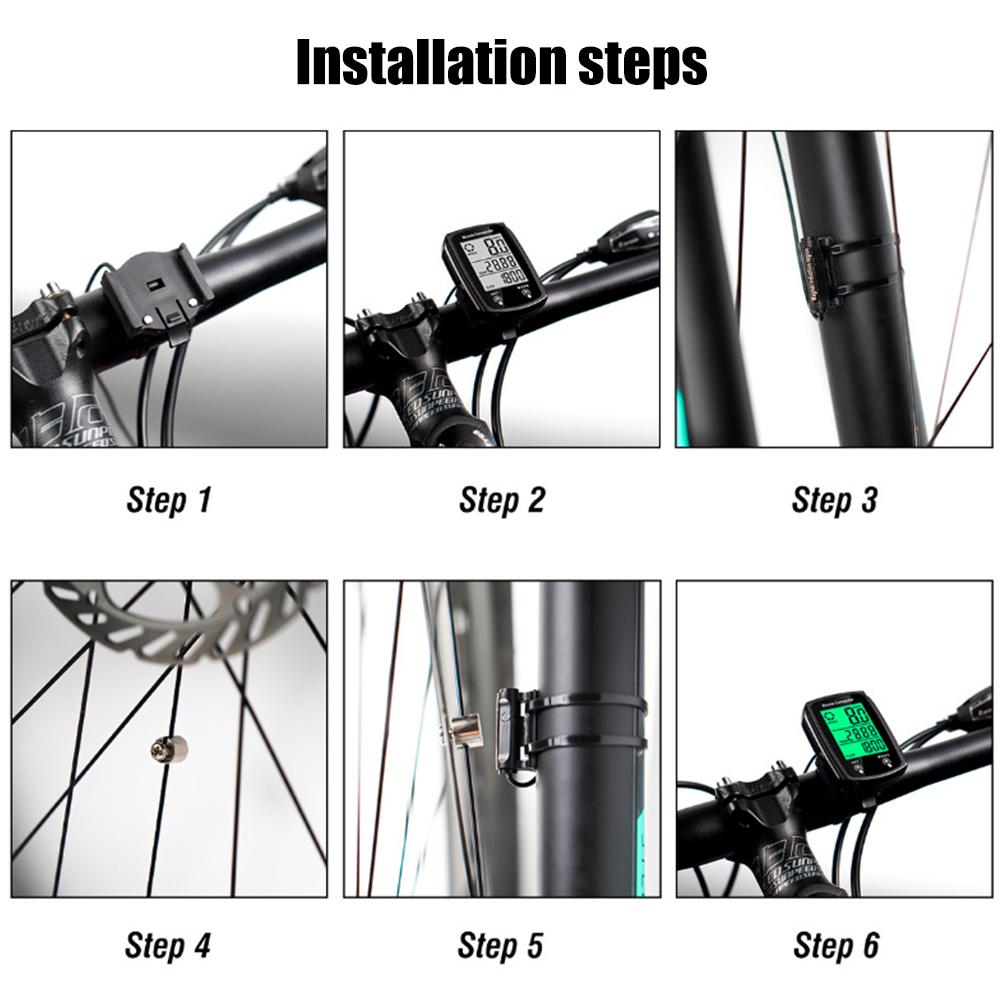 Fahrradrücklicht Stoppuhr MTB Fahrradcomputer Kabelgebunden Wasserdicht Tachometer Kilometerzähler Fahrradgeschwindigkeitszähler LCD Touchscreen