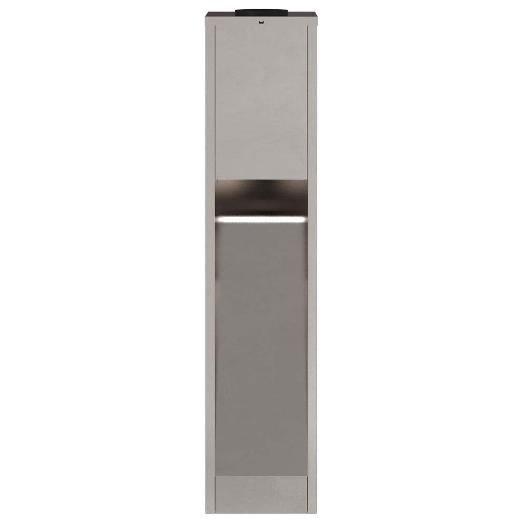 Solar LED Path Light 2 Pcs Silver Stainless Steel