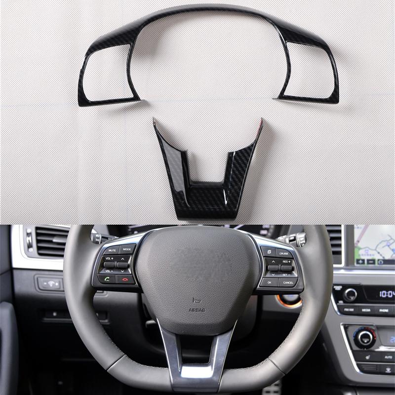 Carbon Fiber Car Gear Interior Panel Central Console Dashboard Trims Decoration for Hyundai Sonata Lf 2014 2015 2016 2017 2018 9