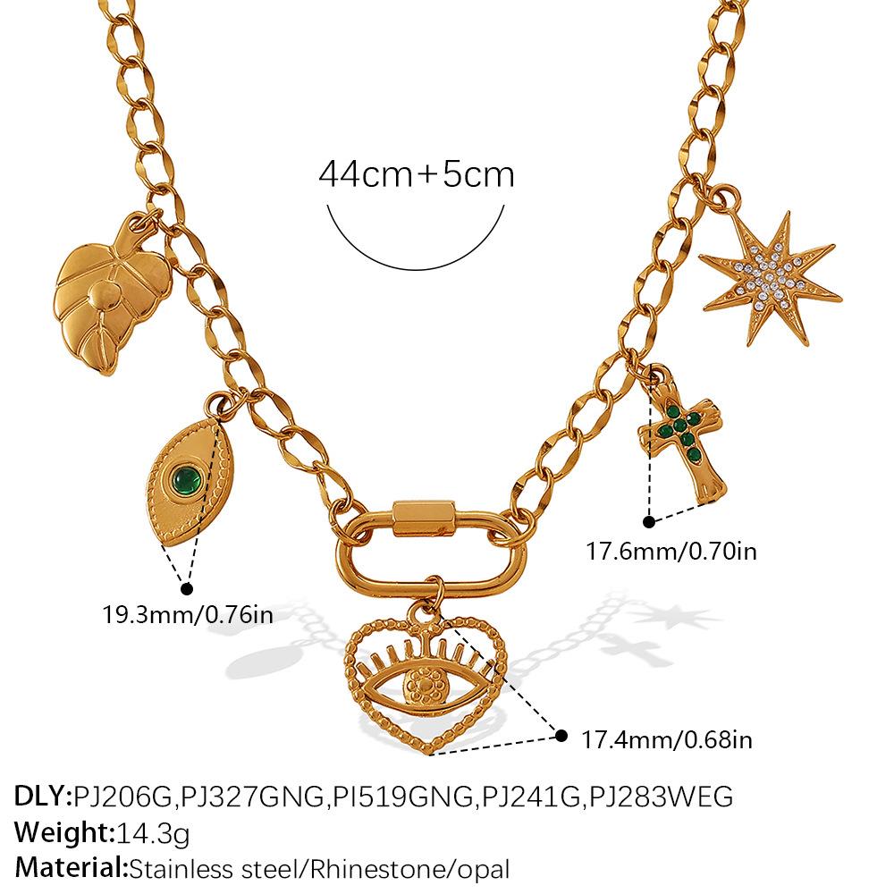 Personalized Stainless Steel Necklace Gold Fashion High Sense Clover Pepper Design Sense Temperament Necklace Jewelry