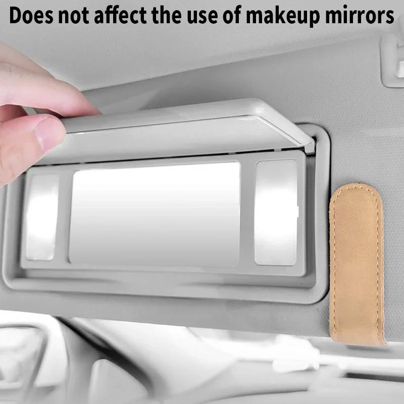 Car Glasses Case Universal Auto Sun Visor Holder Sunglasses Storage Box Clip Card Ticket Holder Leather Interior Accessories