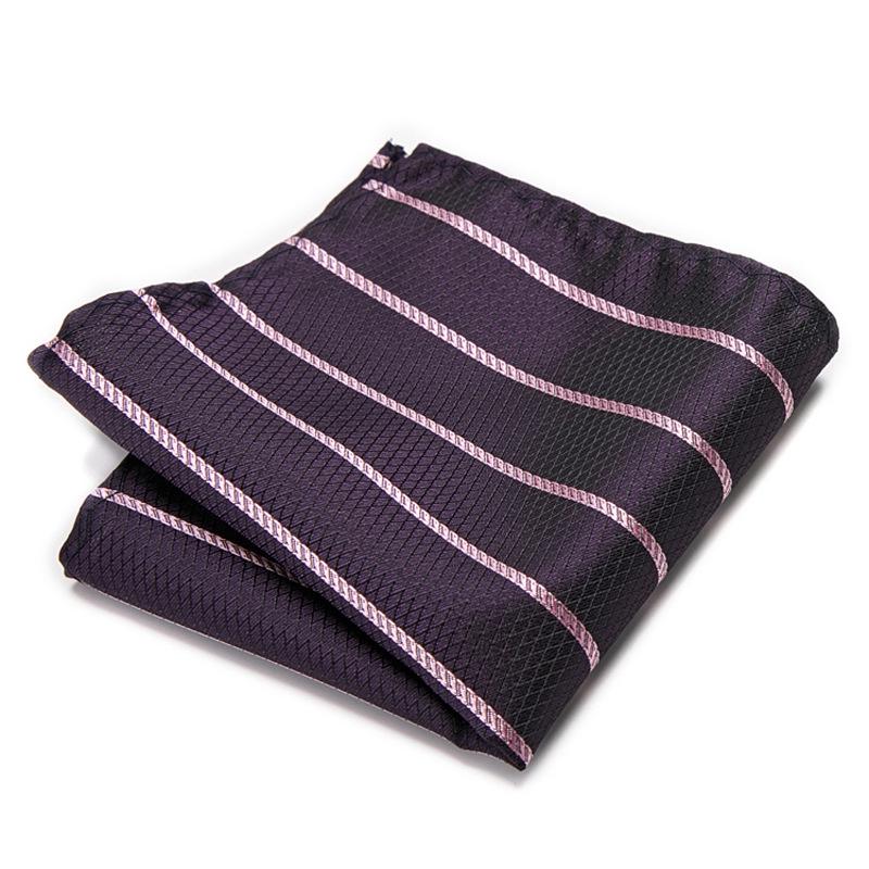 Men's Striped Jacquard Pocket Square for Weddings and Business Suits