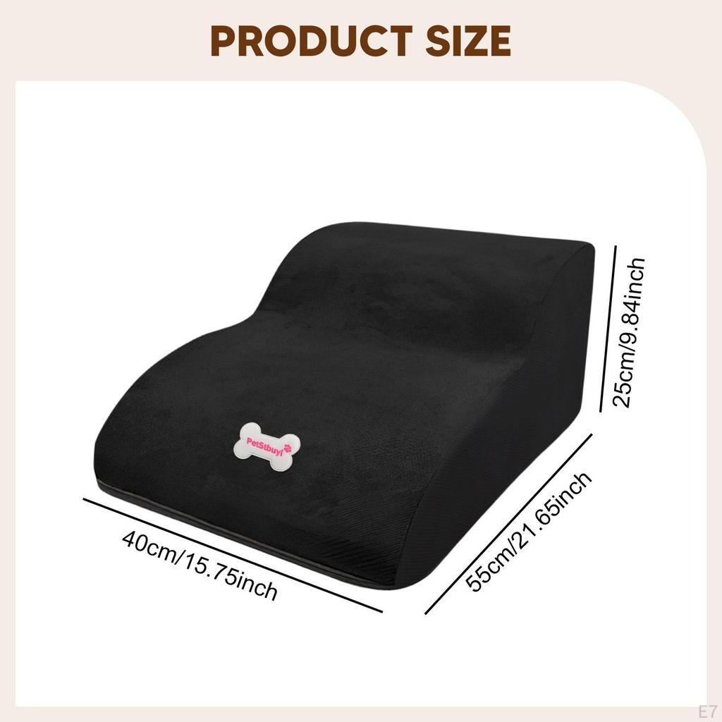 2 Step Dog Stairs Slope Stair Anti Slip Comfortable Removable Cover Multipurpose Gentle