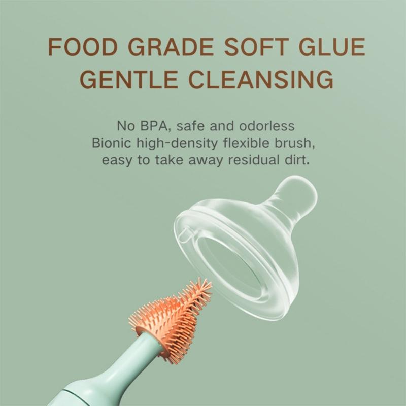 Rooeling Automatic Bottle Cleaner for Baby Bottles Electric Bottle Brush Set Versatile Electric Baby Bottle Brushes