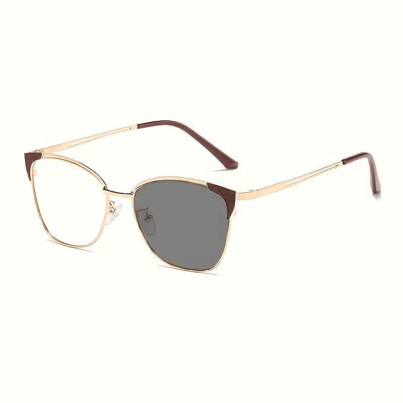 1pcs Latest high-end hollow frame simple men and women's same fashionable design color change anti-blue light glasses