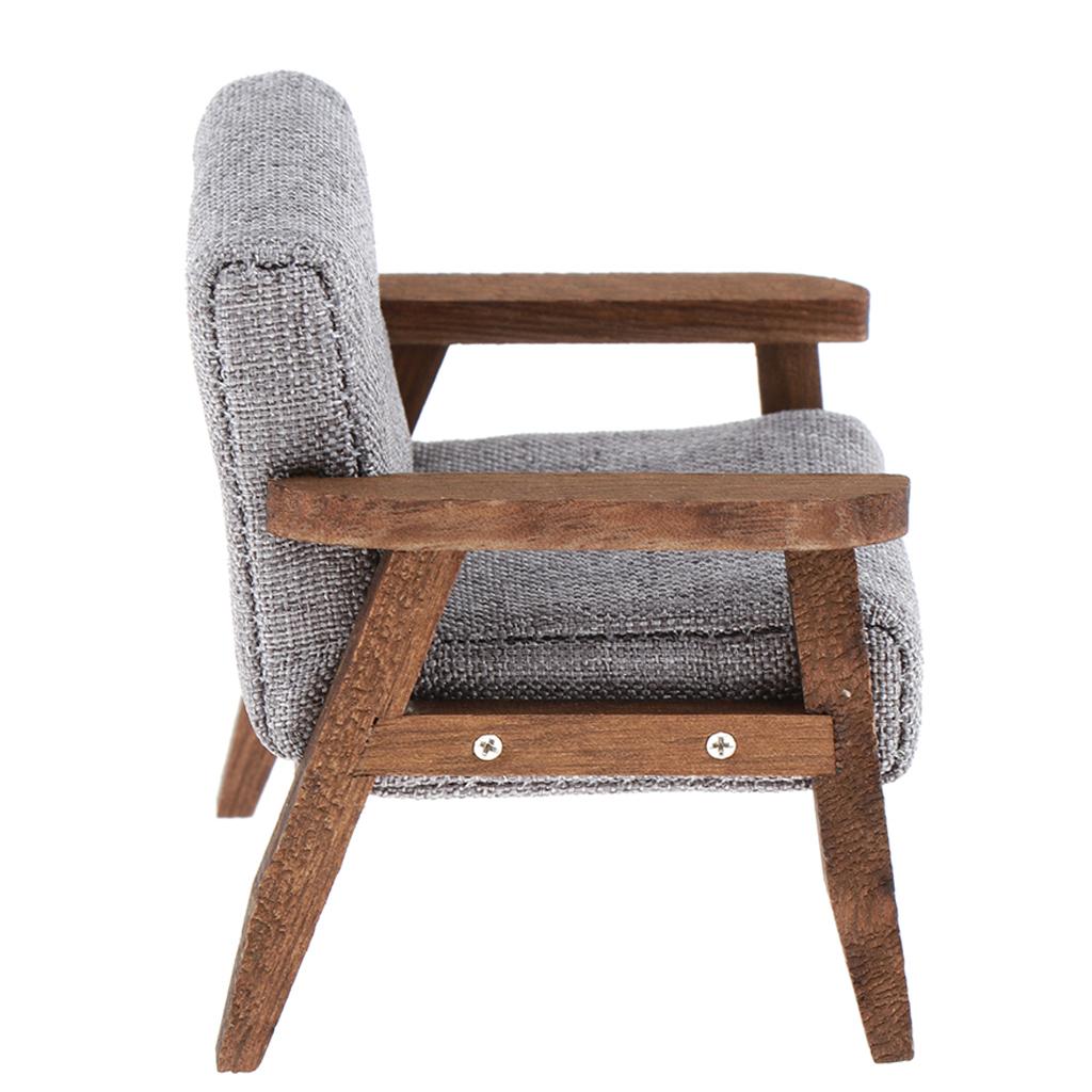 Miniature Doll House Sofa Wooden Furniture 1 12 Scale Mini Dollhouse Accessories for Living Room Decor DIY Kit
