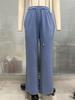 Women's Drawstring Elastic Waist Loose Wide Leg Pants Solid Color Urban Commute Trousers Soft Rayon Casual Sweatpants