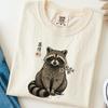 Comfort Colors Japanese Raccoon Graphic Shirt, Cherry Blossom Tee, Vintage Ukiyo E Art