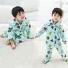 Long Crayon Room Top and Bottom Open Loungewear for Boys and Girls [Mitigo] Pajamas, Sleeves, Shin-chan Style, Cute, Fluffy, Flannel, Warm, Wear,
