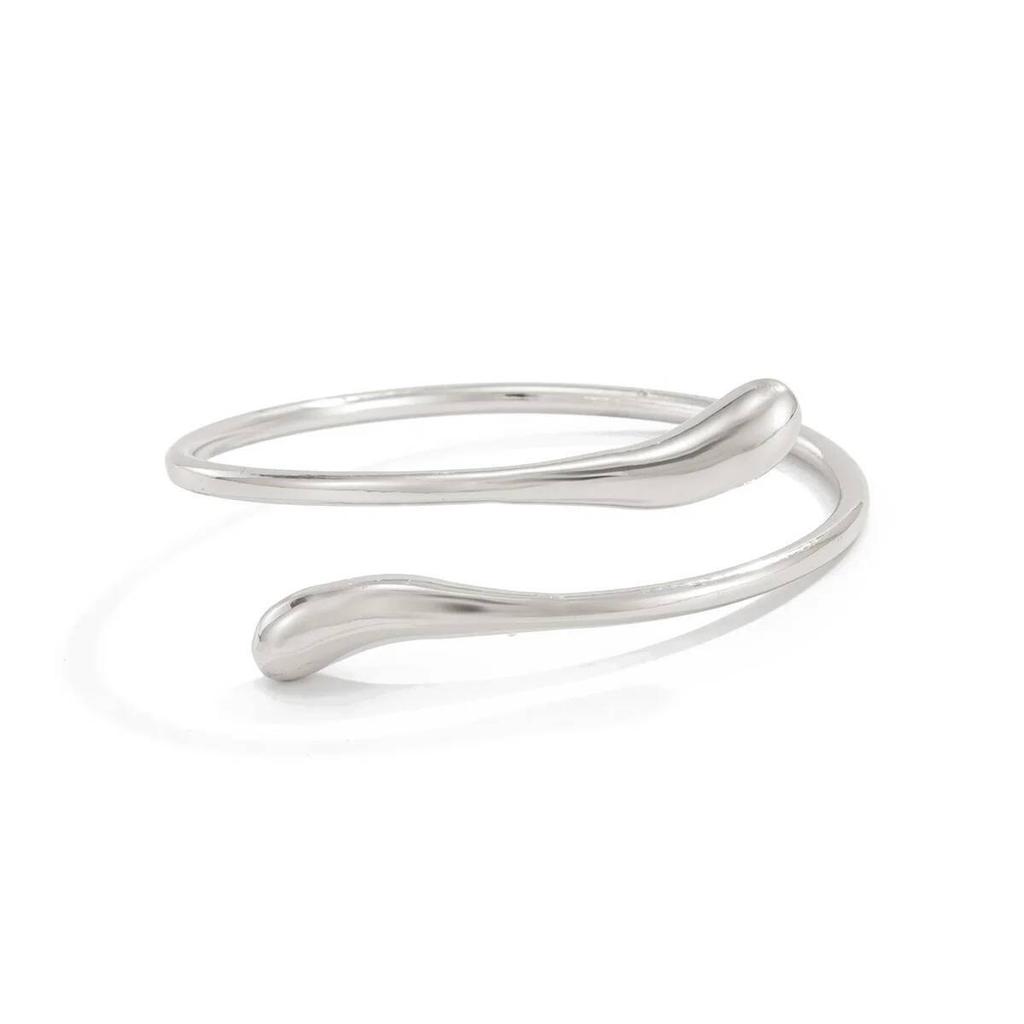 Ingemark Creative Glossy Irregular Water Drop Open Bangles for Women Men Punk Stackable Spring Arm Bracelets Couple Jewelry Gift
