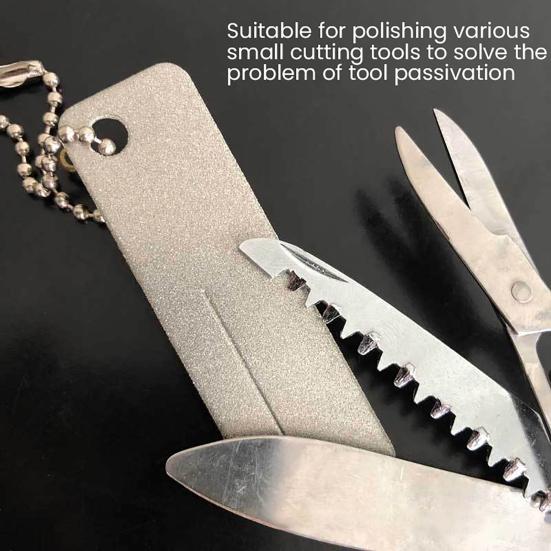 Diamond Cutter Sharpener Mini Keychain Portable Outdoor Camping Emery Nail File Efficient Sharpening Tool for Scissors Fish Hooks