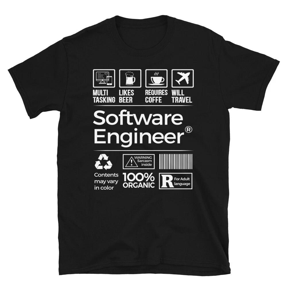 Geeky IT Computer Nerd SOFTWARE ENGINEER T-Shirt XL