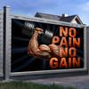 1 Piece of "Pain Free" Inspirational Polyester Background Fabric with Strong Arm Design, Suitable for Home, Gym, Club