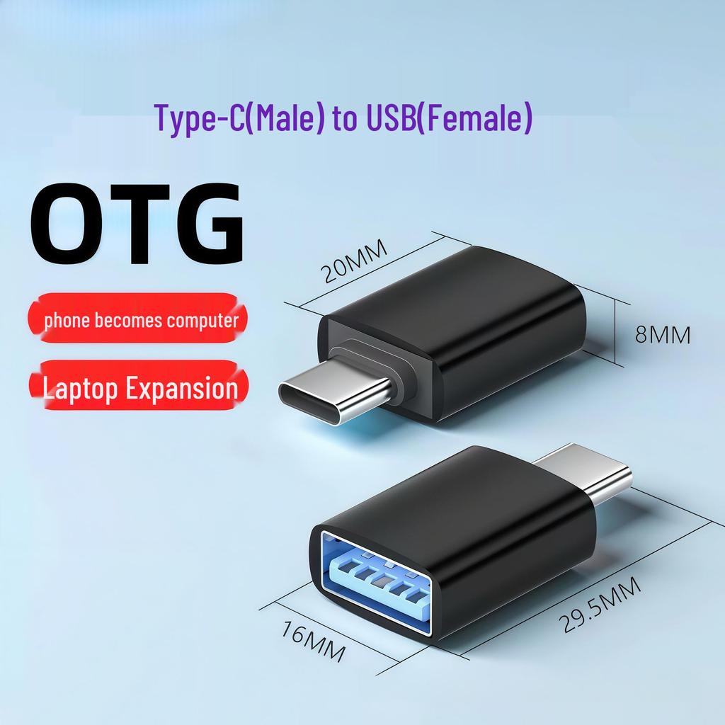 USB 3.0 Female to Type-C Male OTG Adapter for Phones, U Disks, Car Chargers, Tablets