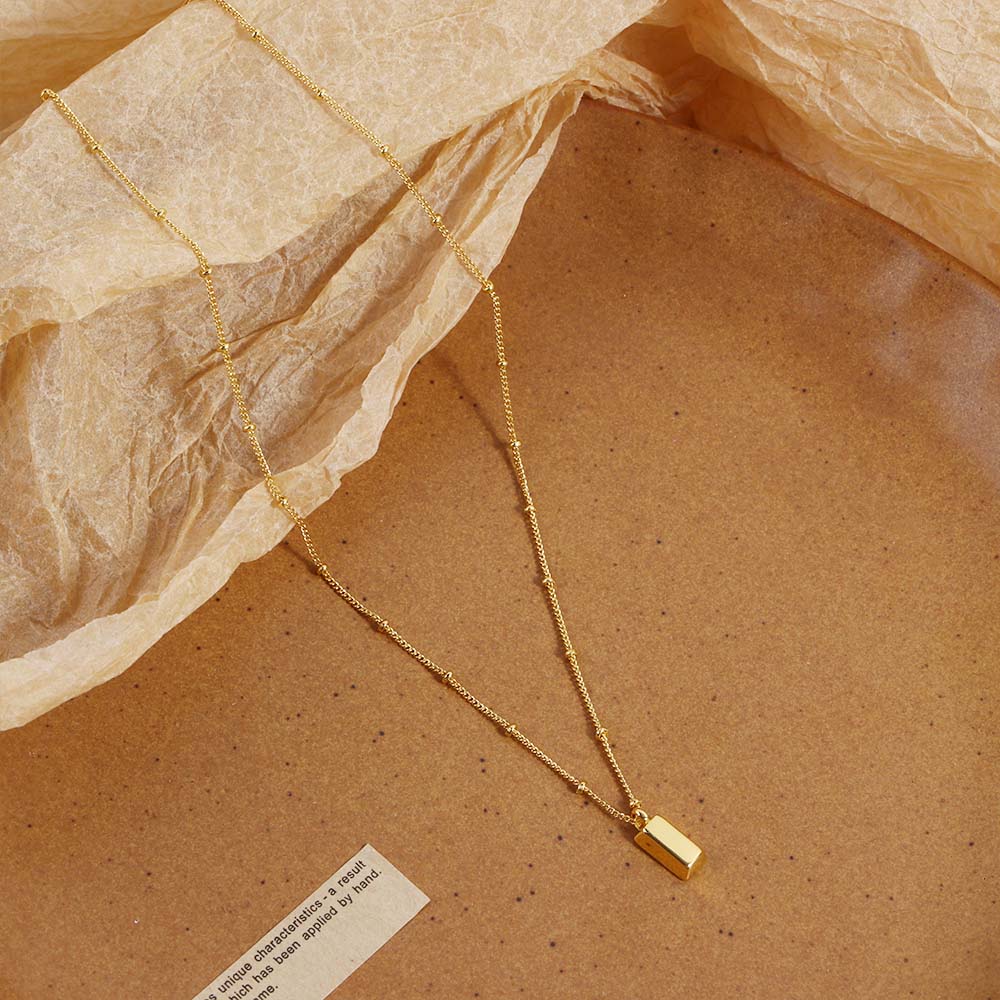 Ultra thin Party Pendant Sparkly Women Necklace Gold Bar Choker Clavicle Chain Korean Style