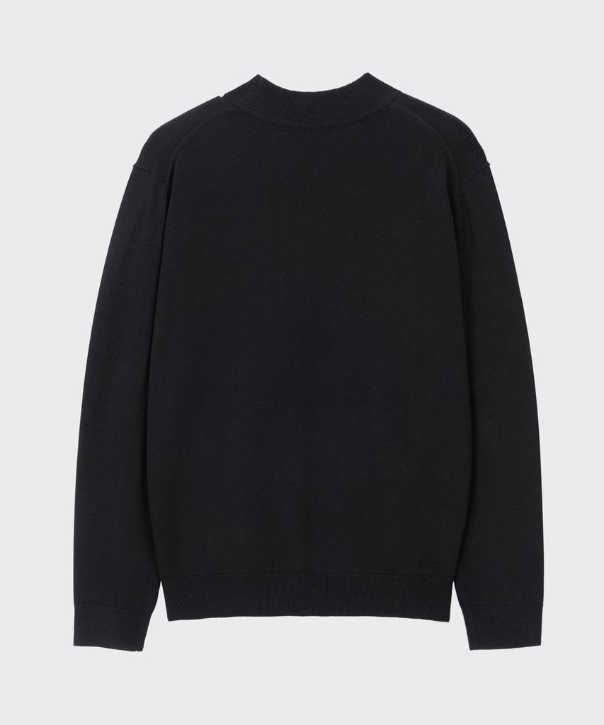 BASIC HOUSE Uni Daily Half-Neck Knit Black Lwkt7102