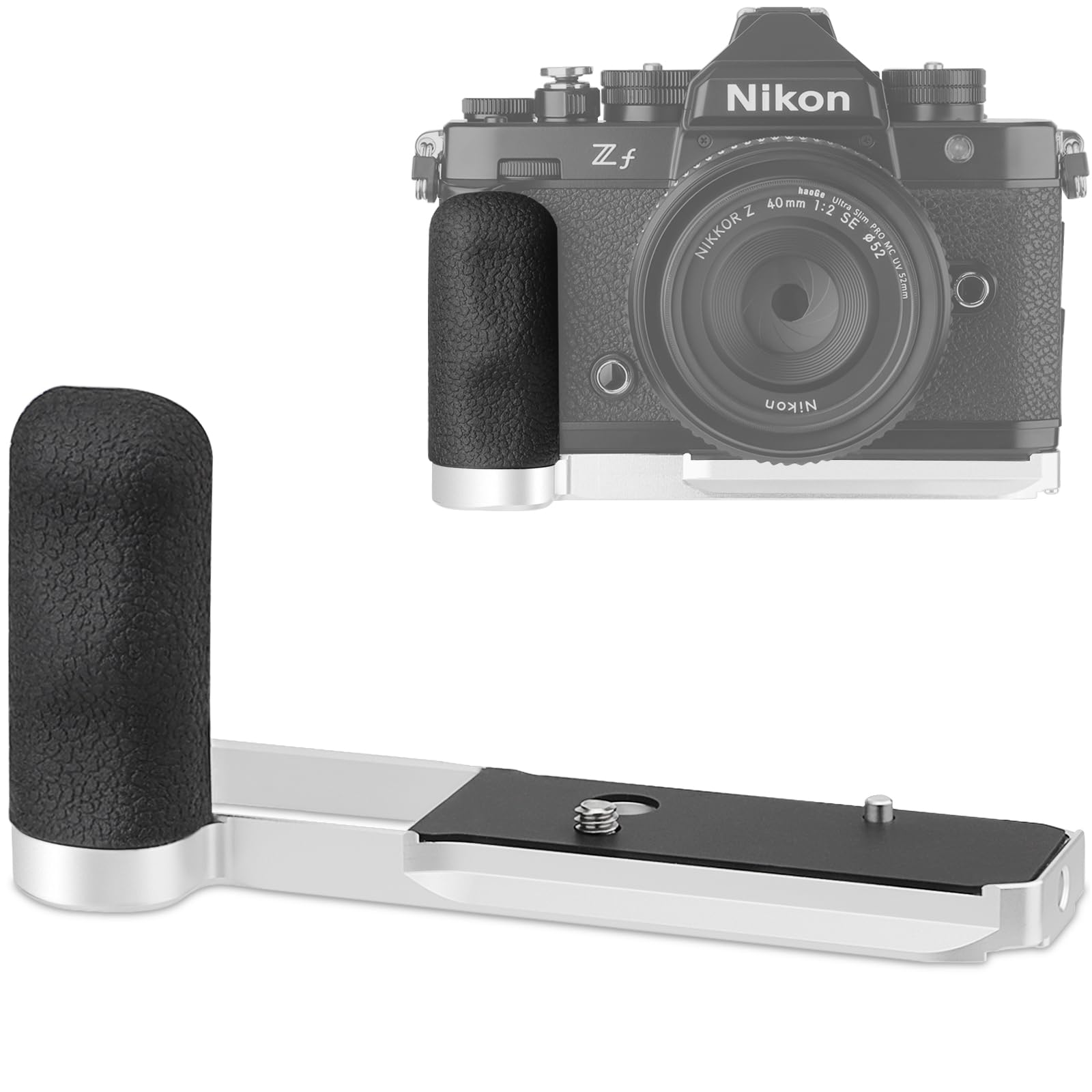 

Haoge ZF Hand Grip for Nikon Z FCamera L-Shaped Grip Built-in Ergonomic Silicone Side Handle Arca Swiss Type Plate for DJI RS2RS-C2RS3RS3-PRORS3 Mini