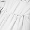 ZANZEA Women Elegant Square Collar Casual Short Sleeve Wide Leg Jumpsuits