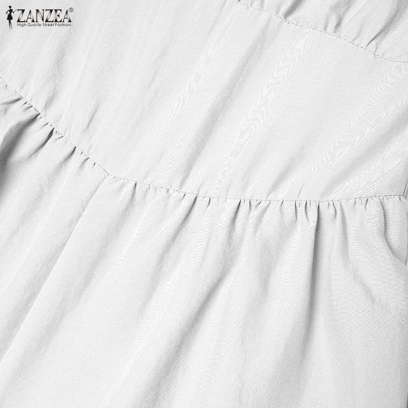 ZANZEA Women Elegant Square Collar Casual Short Sleeve Wide Leg Jumpsuits