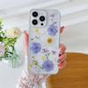 Dried Flower Silver foil Phone Cases For iPhone 17 16 15 14 13 12 11 Pro Max XS Max XR X 7 8 Plus Soft Silicone Cover