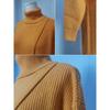 Neu im Herbst Winter Damen Strickpullover Lange Kleider Hochgeschlossenes, geteiltes, lockeres Pulloverkleid Lässiger Temperamentpullover mit Kleidung der unteren Schicht