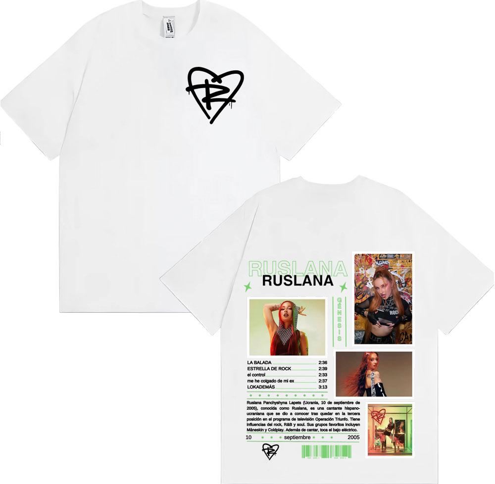 Singer Ruslana Album Tour 2025 Graphic T Shirts Men Women Fashion Hip Hop Punk T-shirt Oversized Short Sleeve T Shirt Streetwear