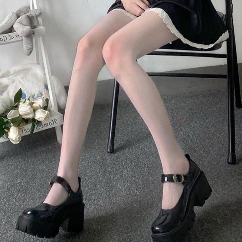 Summer Thin Polka Dot Sheer Pantyhose For Women High Waist Elastic Breathable Tights Lolita Style Pantyhose Reinforced Toe