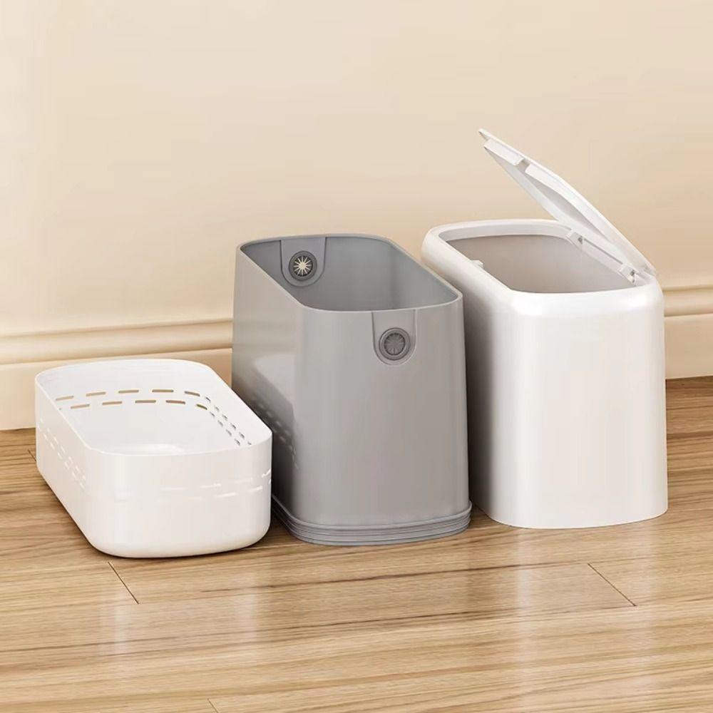 Storage Bucket Waterproof Bin Thickened Desktop Garbage Bin Sealed Trash Can  Kitchen