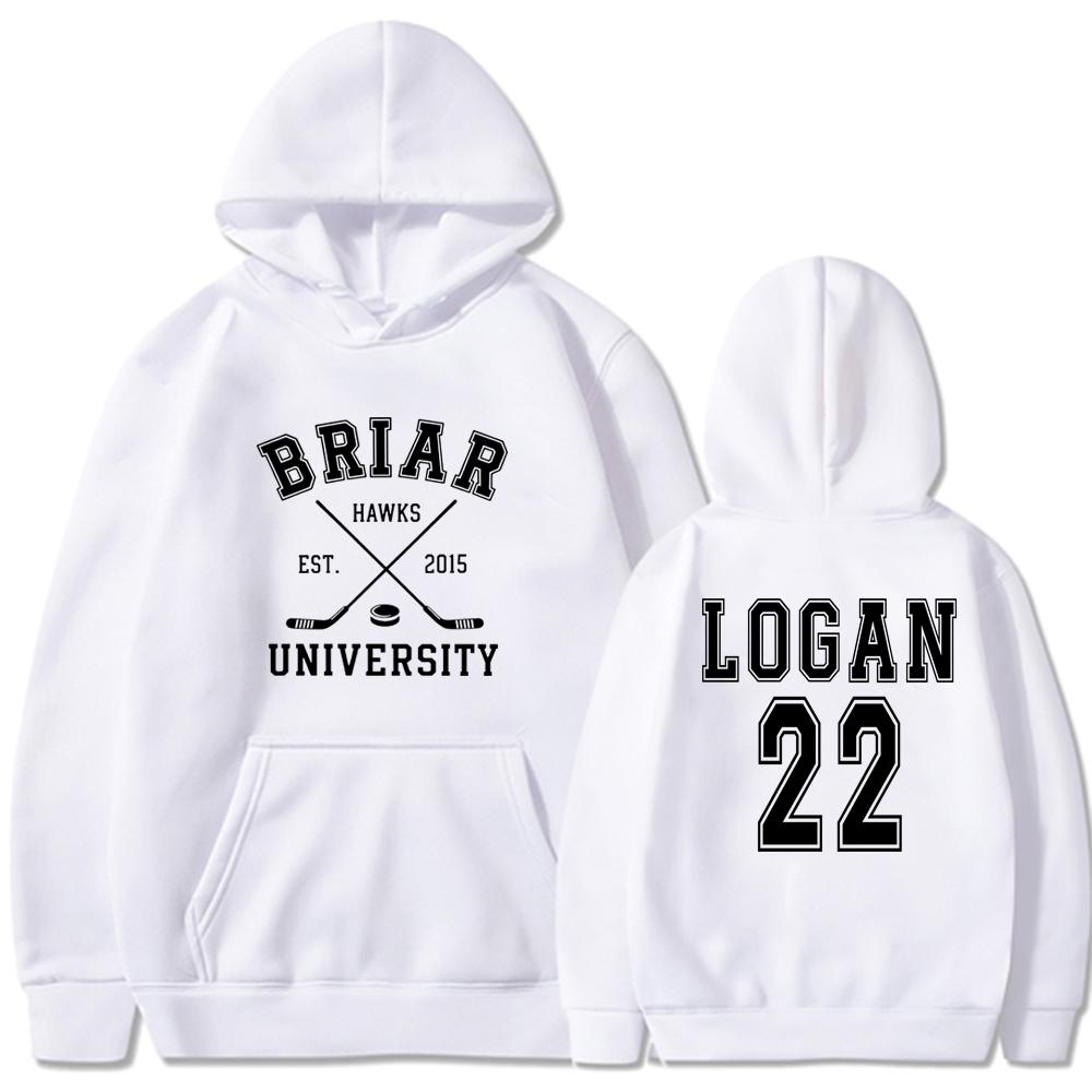 Briar University Logan 22 Hockey 2 Side Hoodies Off Campus Hockey Romance Hoodie Unisex Casual Hooded Sweatshirt Bookish Gift