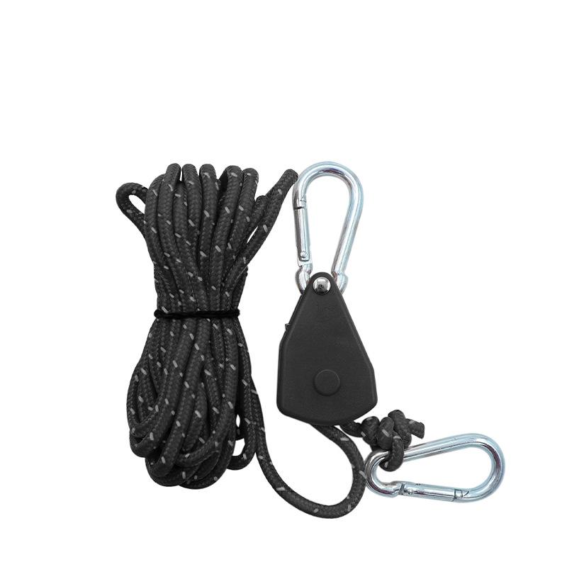 1Pc Camping Tent Rope Fastener Wind Rope Buckle Pulley Ratchet Clothes Hanger Awning Rope Hook Outdoor Pulley Adjuster Tent Fixer