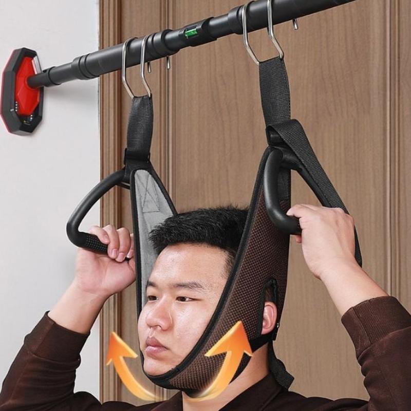 1Pcs Over Door Cervical Neck Traction Kit Breathable Mesh Adjustable Grips for Neck Pain Relief Daily Home Care