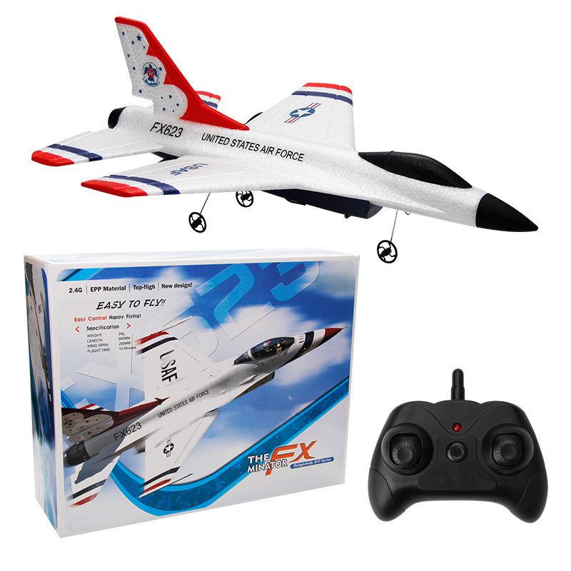 

New Fx623/F16 Rc Airplane Two Channel Fighter Fixed Wing Foam Aircraft Model Glider Remote Control Children Toy 2.4g Kid Friendly Entertaining Fun