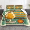 Decorative Vintage Beer Menu Glass Poster Green Duvet Cover with Pillowcases, Simple Elegance Duvet Cover Set