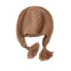 Custom Inner Mongolian Women 100% Cashmere Beanie Hats Ladies Girls Cable Knitted Warm Cashmere Beanie Cap With Cashmere Pom Pom