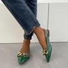 Sandales d'été pointues pour femmes de créateur, mode peu profonde, mules à brides arrière, chaussures plates élégantes pour dames