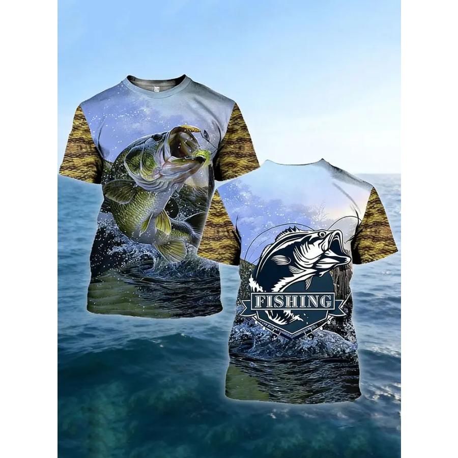 Summer Hunting Fishing 3D Print T-Shirts Men Women Casual Short Sleeve T Shirt Harajuku Y2K Top Streetwear Tees Men's Clothing