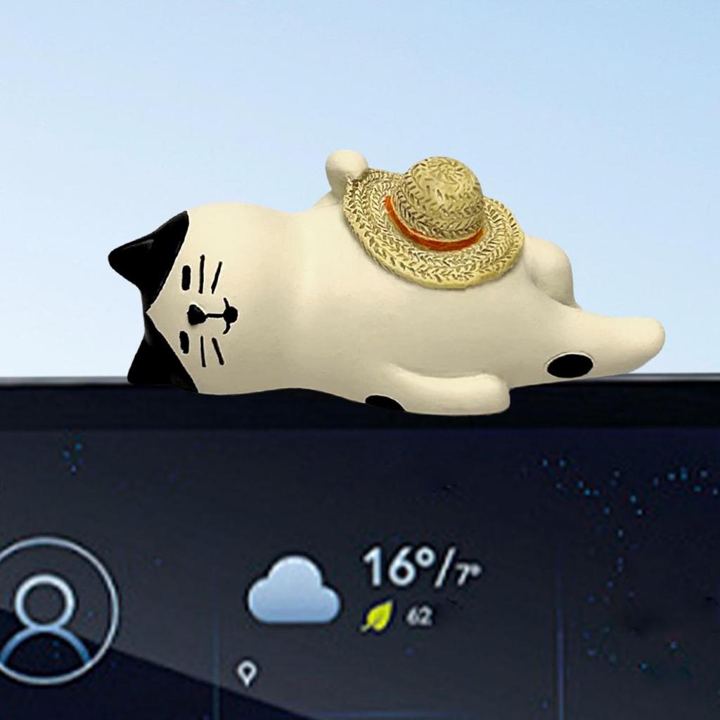 Resin Cat Car Decoration, Cat Car Interior Dashboard Decoration, Dashboard Decoration Cat Interior Figure,