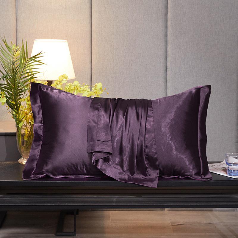 Double-Sided Mulberry Silk Pillowcase - Ice Silk, Wide Edge, Solid Color, and Beautiful Design.