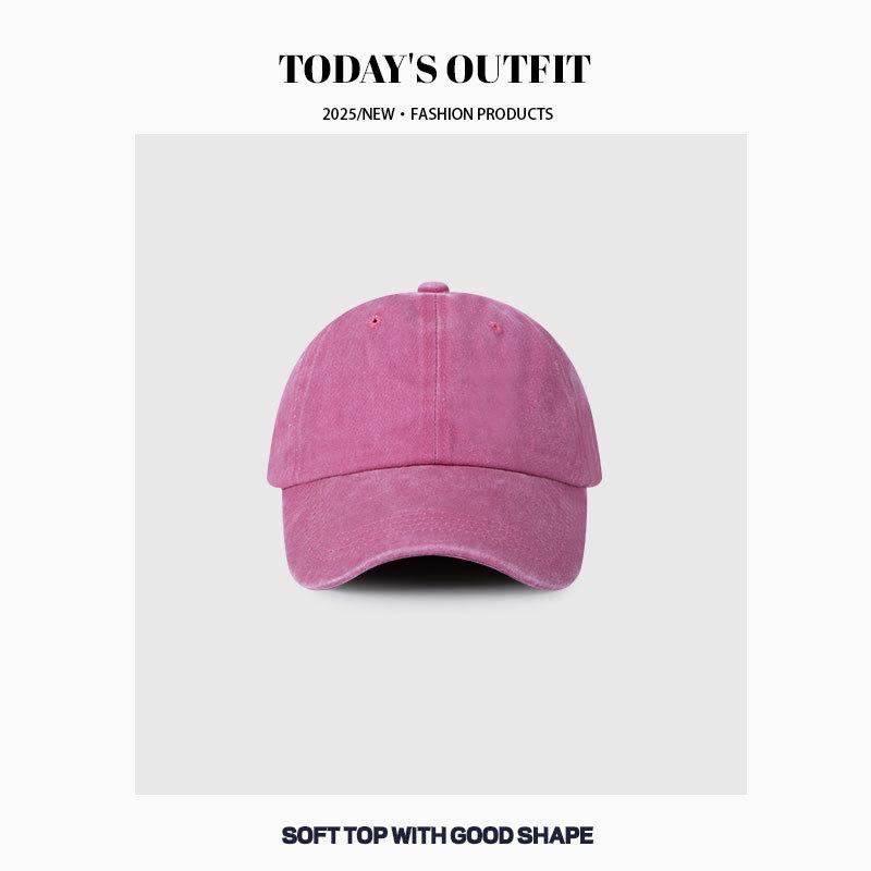 Men's Big Head Hat  Four Seasons Sun Hat  Washing Denim Baseball Hat  Women's Face  Small Old Gray Baseball Cap