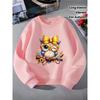 Kids Unisex Crewneck Sweatshirt, Cute Winking Owl With Yellow Polka Dot Bow Glasses Floral Branch Cartoon Print Pullover For Kids Over 4 Years Old