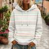 Women's Striped Long Sleeve Hoodie with Pocket and for Casual Wear