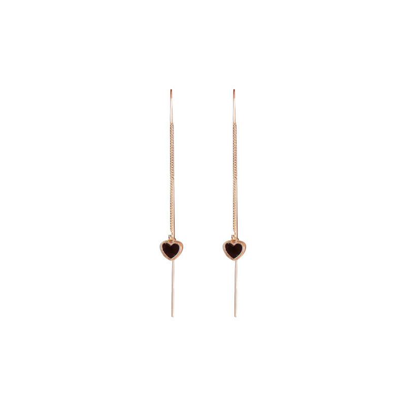 Geometric Long Tassel Heart Square Pendant Drop Earring For Women Shiny Zircon Flower Leaf Earrings Charms Ear Line Jewelry