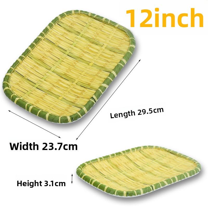 Restaurant Imitation Bamboo Weaving Hot Pot Vegetable Plate Melamine Green Barbecue Plate Multiple Styles Vegetable Fruit Tray