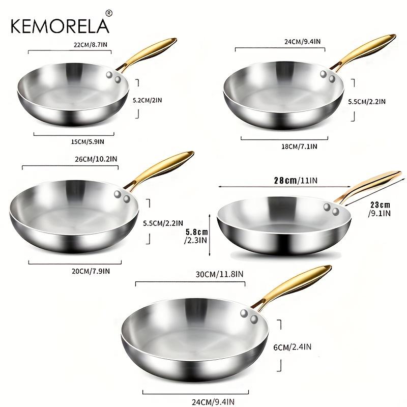 316 Edelstahl Pfanne Mit Goldenem Griff Wok Pfanne Antihaft Kochgeschirr Gebratenes Steak Gasherd Topf Universelle Pfanne