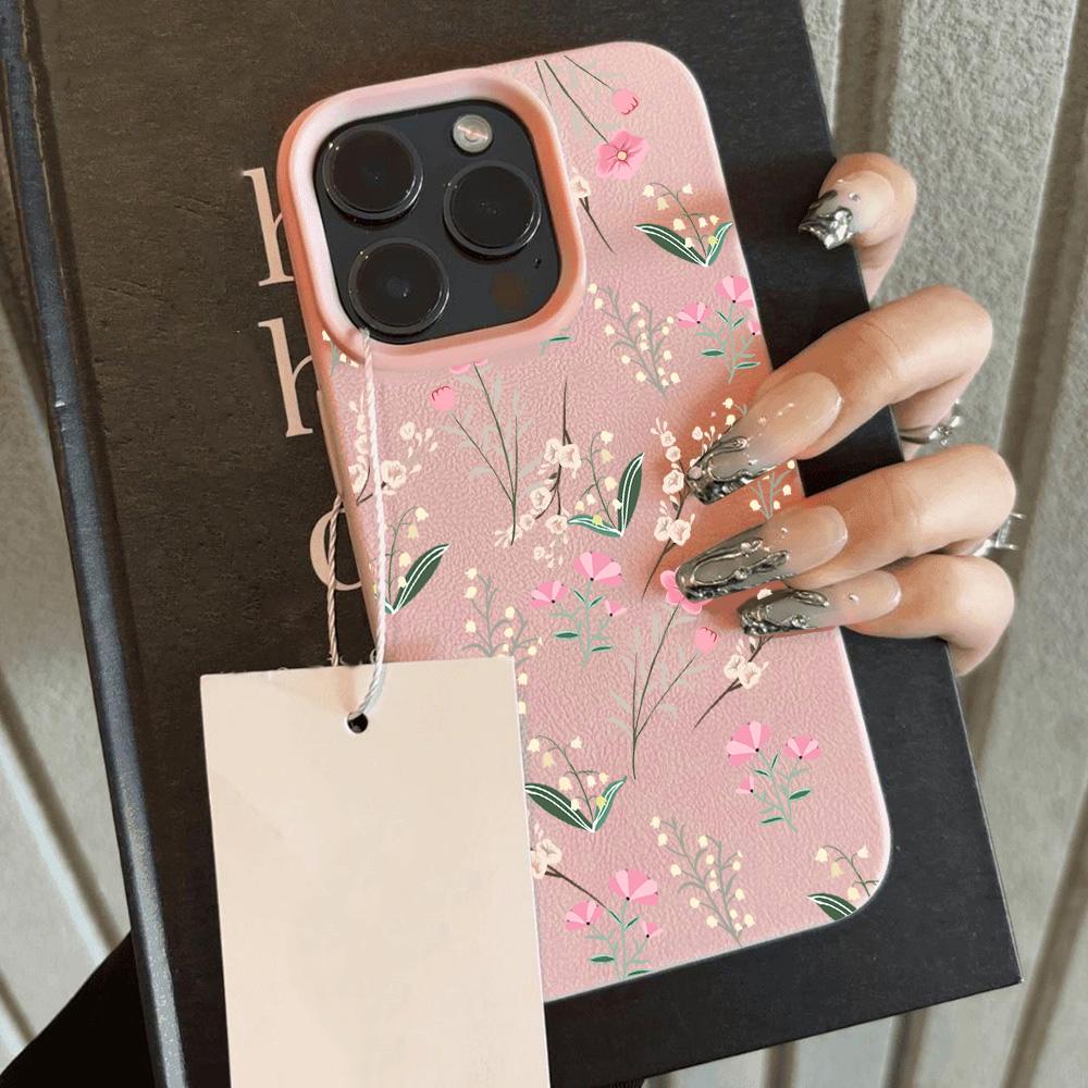 HOT Cool Flower Lavender Luxury Lichee leather pattern Phone Case For Samsung S26 S25 S24 S23 S22 S21 S20 Plus FE Ultra 4G 5G
