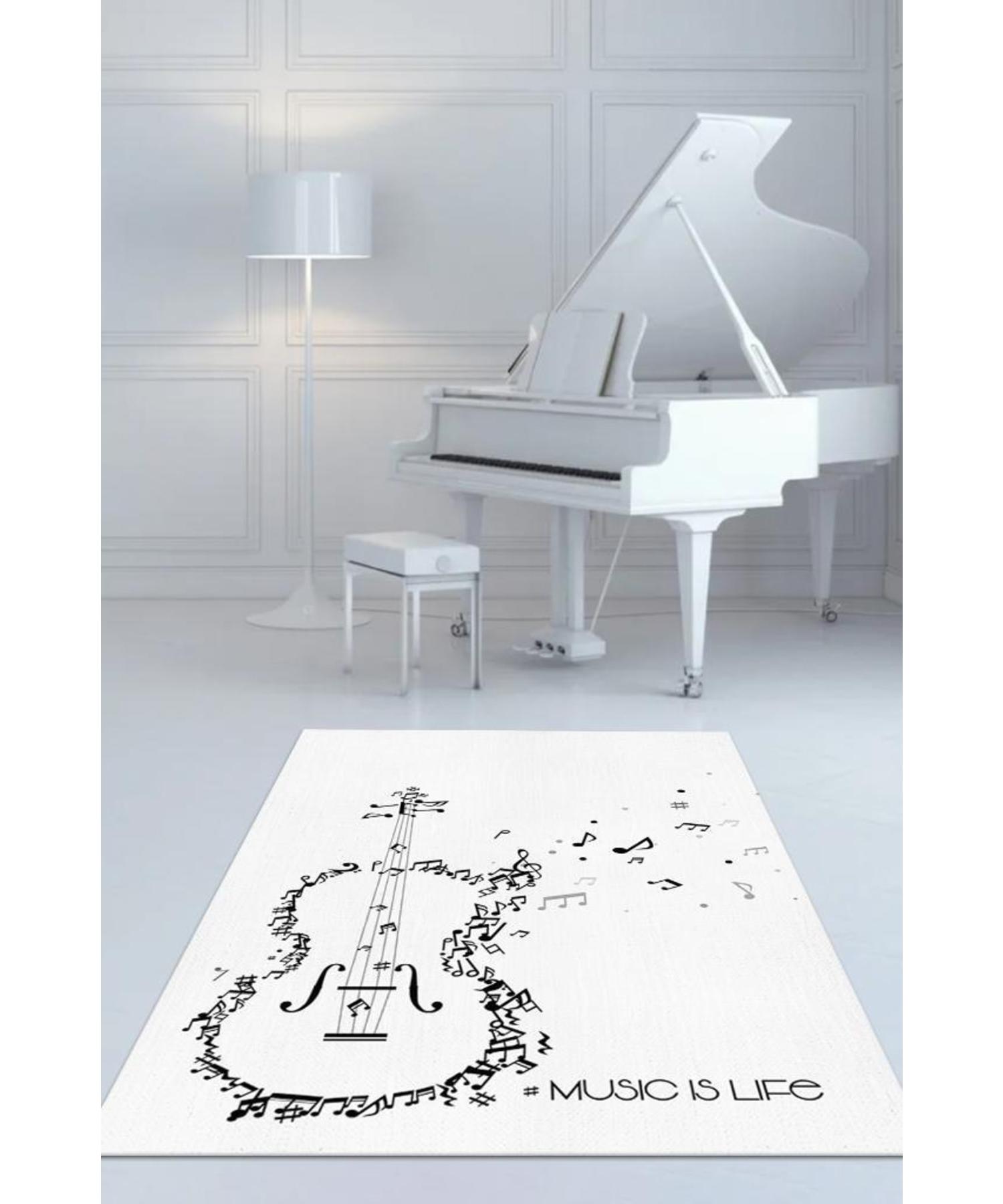 

Music is Life Моющийся нескользящий декоративный ковер на хлопковой основе