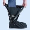 Black Reusable Foldable Rain Shoe Covers (1 Pair)Non-Slip, with Reflector Zipper Ideal for Cycling,Motorcycle for Women & Men.