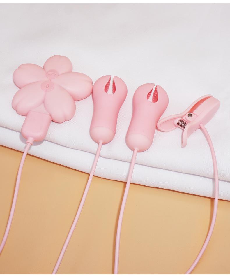 Mannomile 3-Point Nipple Clamps Vibrating Clitoral Masturbator for Women