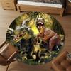 1pc Dinosaur Forest Round Chair mat Area Rug - Non-Slip, Floor Mat for Office, Bedroom, and Indoor Decor c1125318