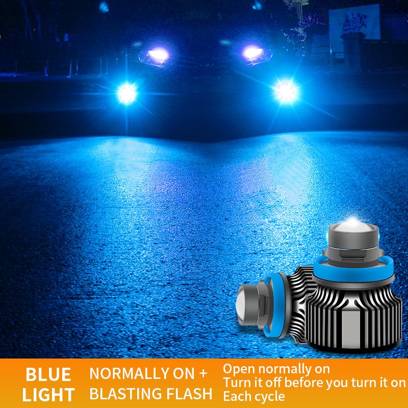 2 Stück LED Nebelscheinwerfer H11 H8 H9 9006 HB4 9005 HB3 H7 Autolampen Auto Front Nebellampe 12V 24V Tagfahrlicht mit Stroboskop